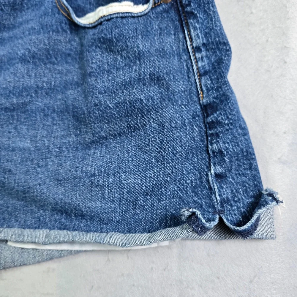 Abercrombie & Fitch The Mom Short Curve Love Women 20‎ 35 Blue High Rise Denim